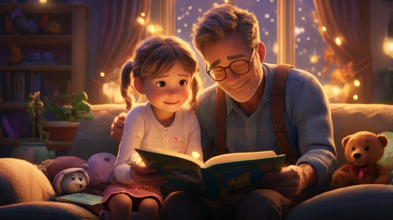 Parent reading a personalized story to their child